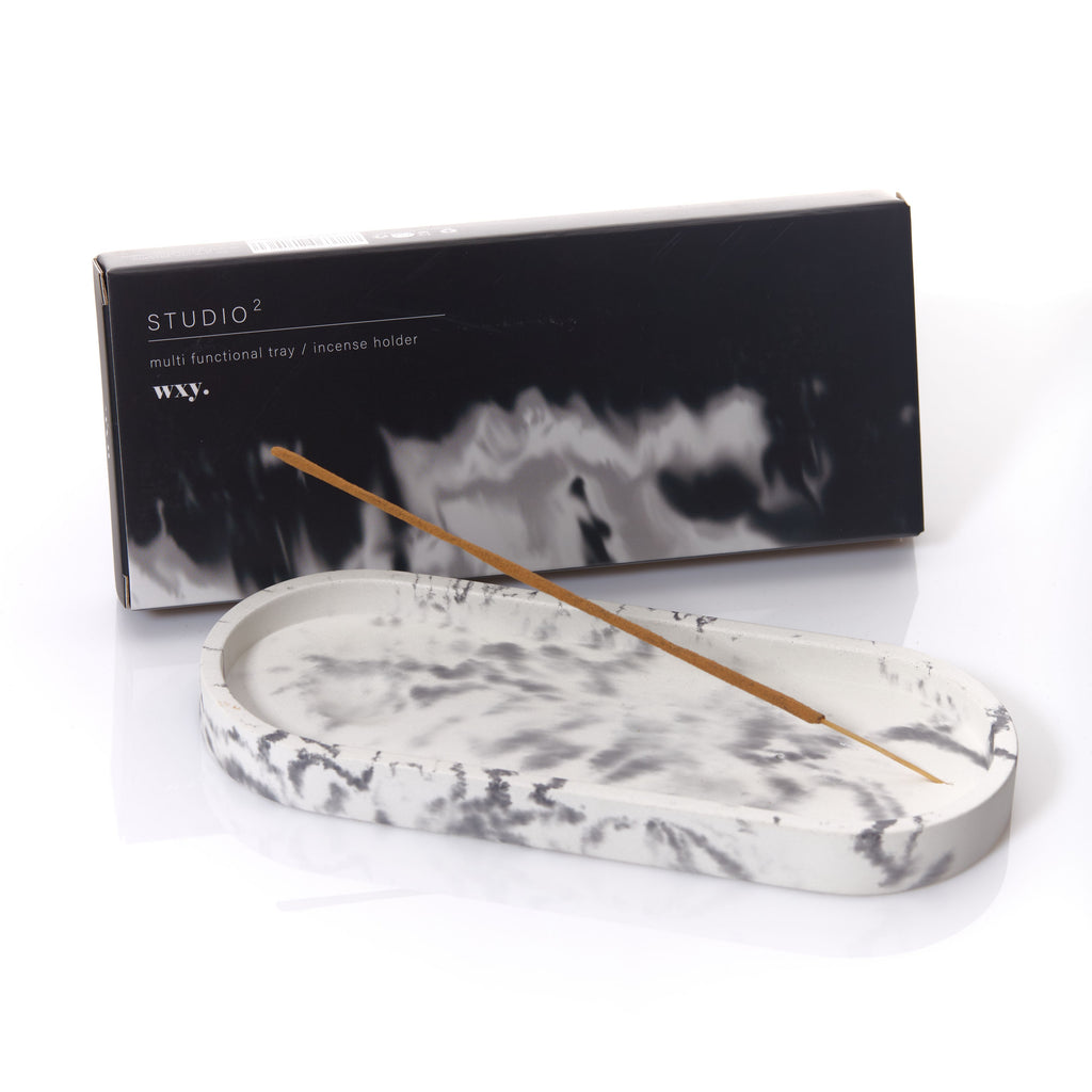 Multi Functional Tray / Incense Holder - Peppered Black