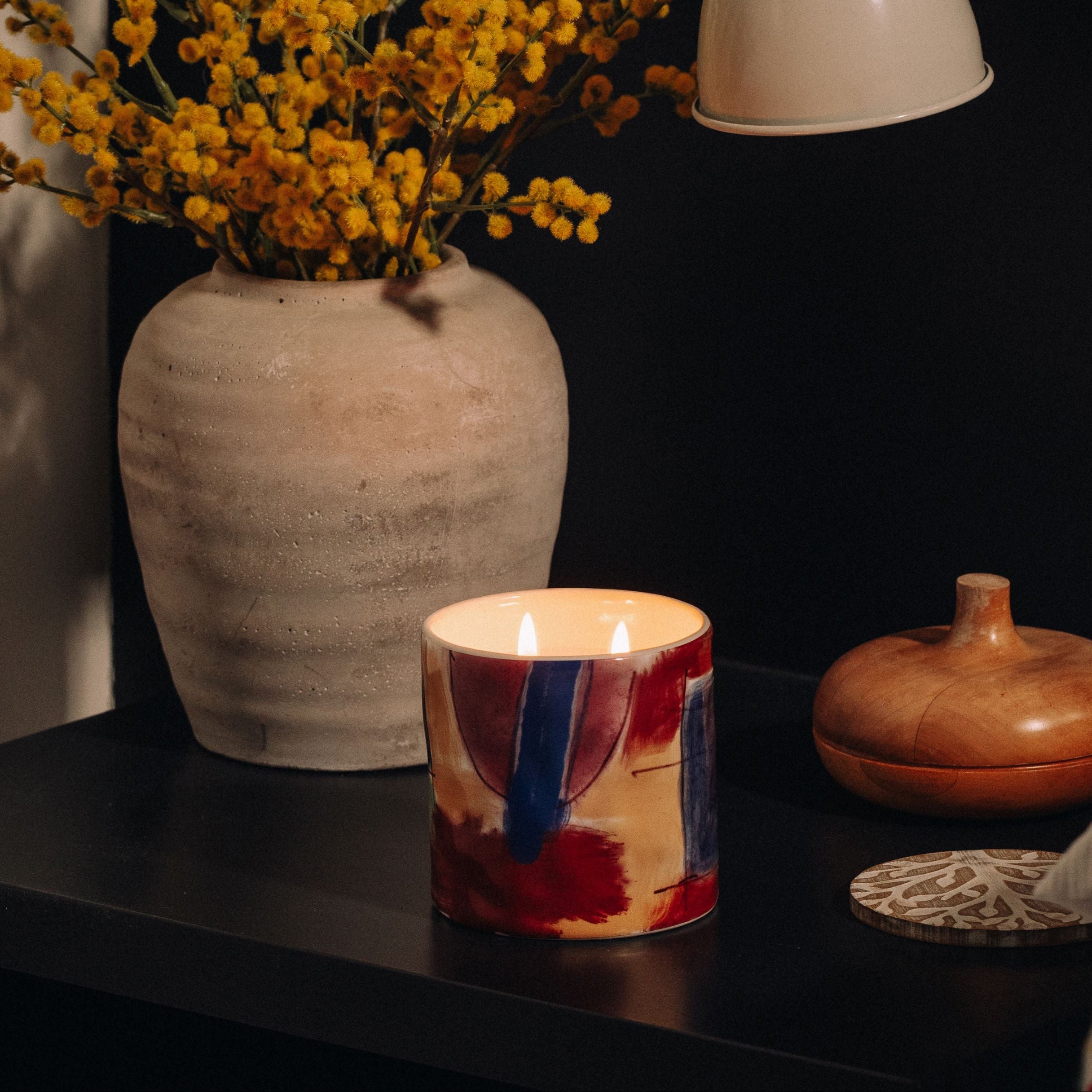 PREORDER - Abstract Candle - Blue/Red - Agarwood + Tonka