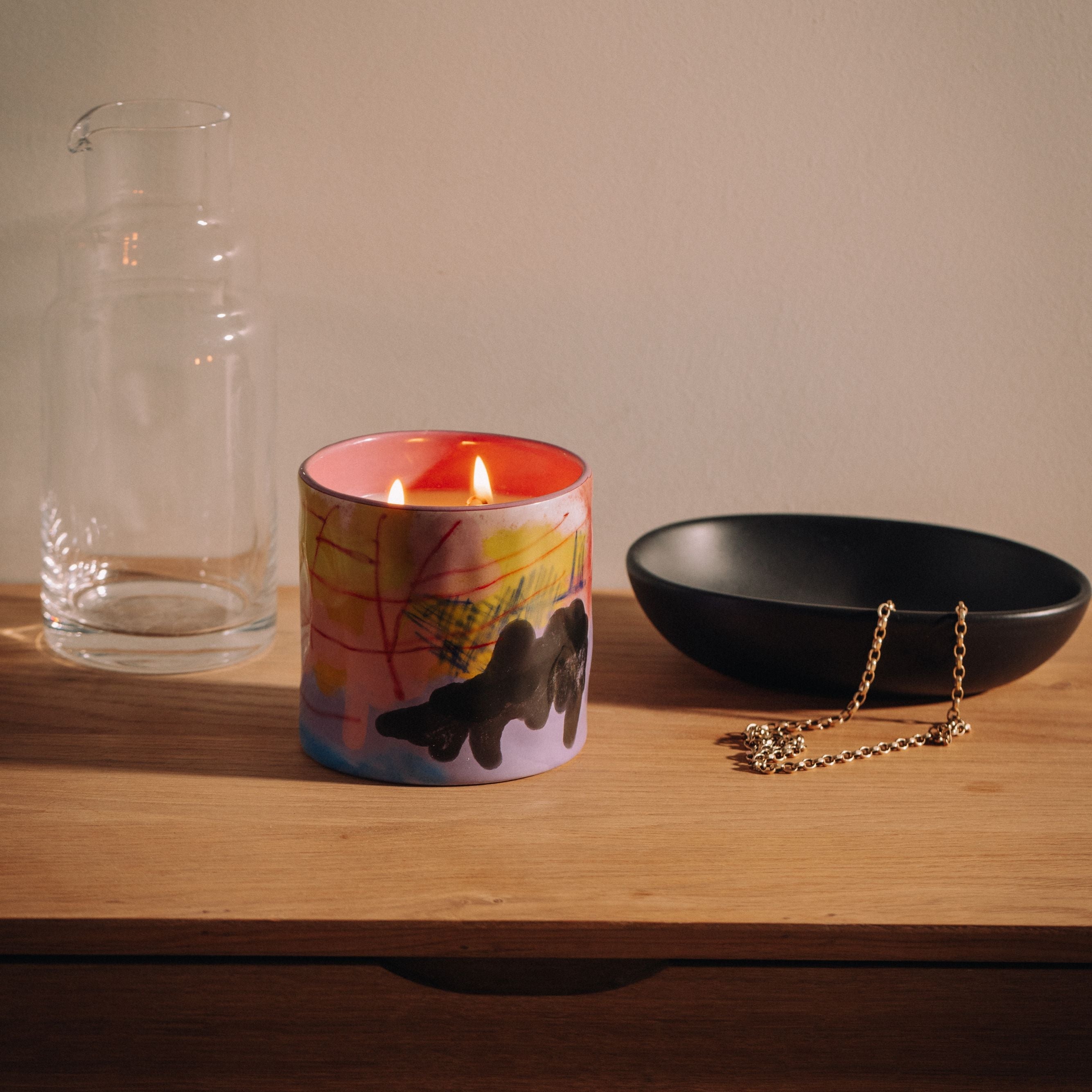 PREORDER - Abstract Candle - Pink/Yellow - Dianthus + Cardamom