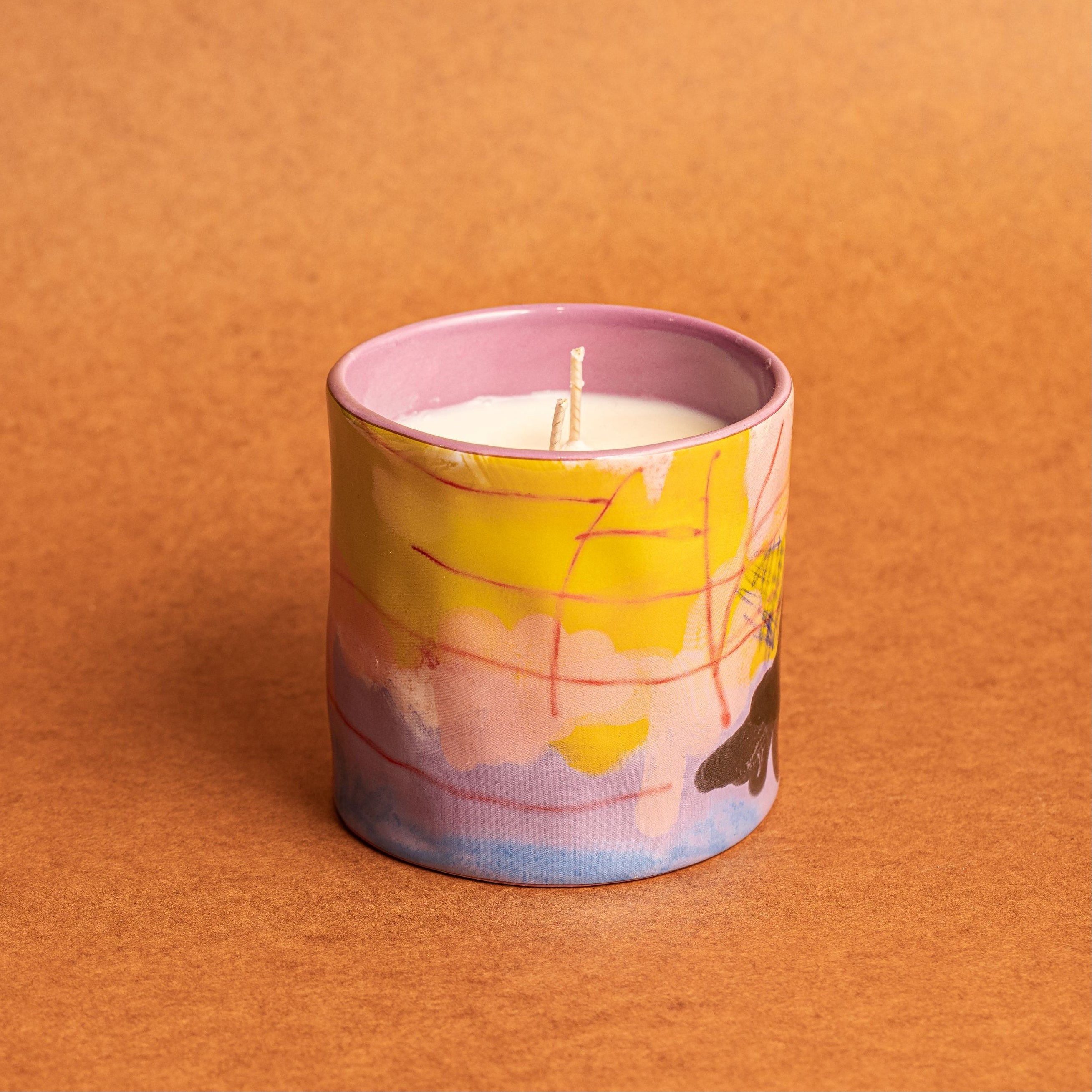 PREORDER - Abstract Candle - Pink/Yellow - Dianthus + Cardamom