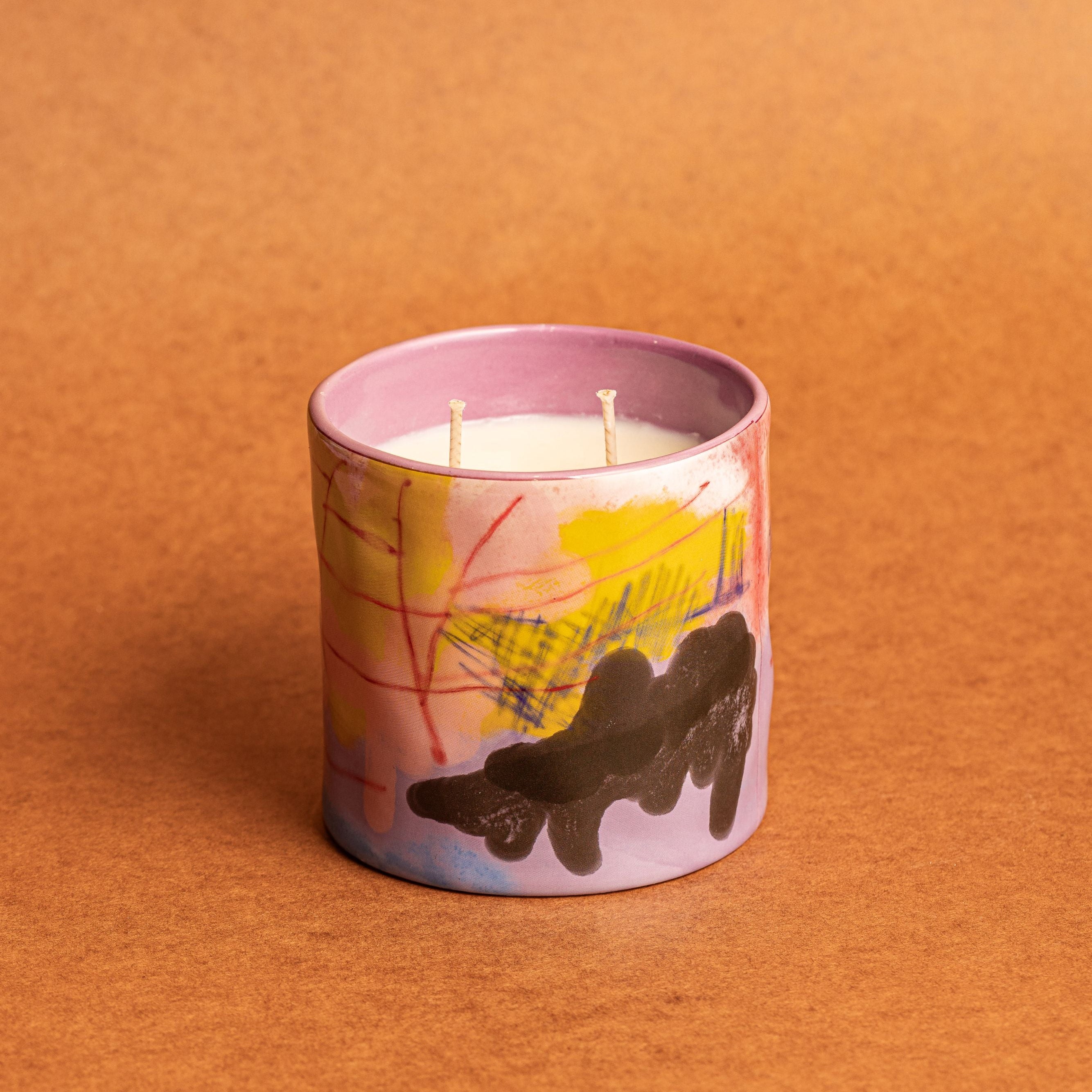 PREORDER - Abstract Candle - Pink/Yellow - Dianthus + Cardamom