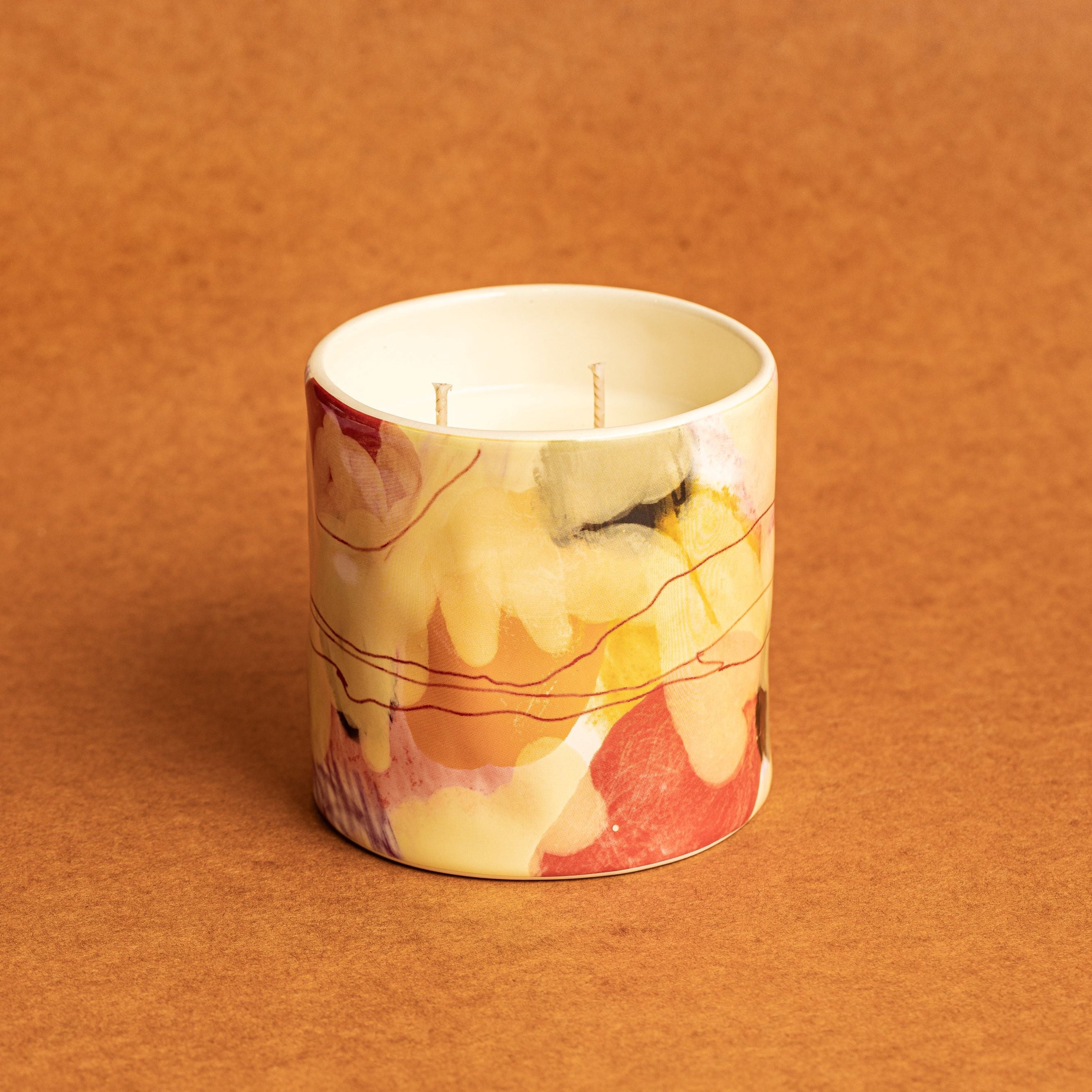 PREORDER - Abstract Candle - Peach/Red - Grapefruit + Oakmoss