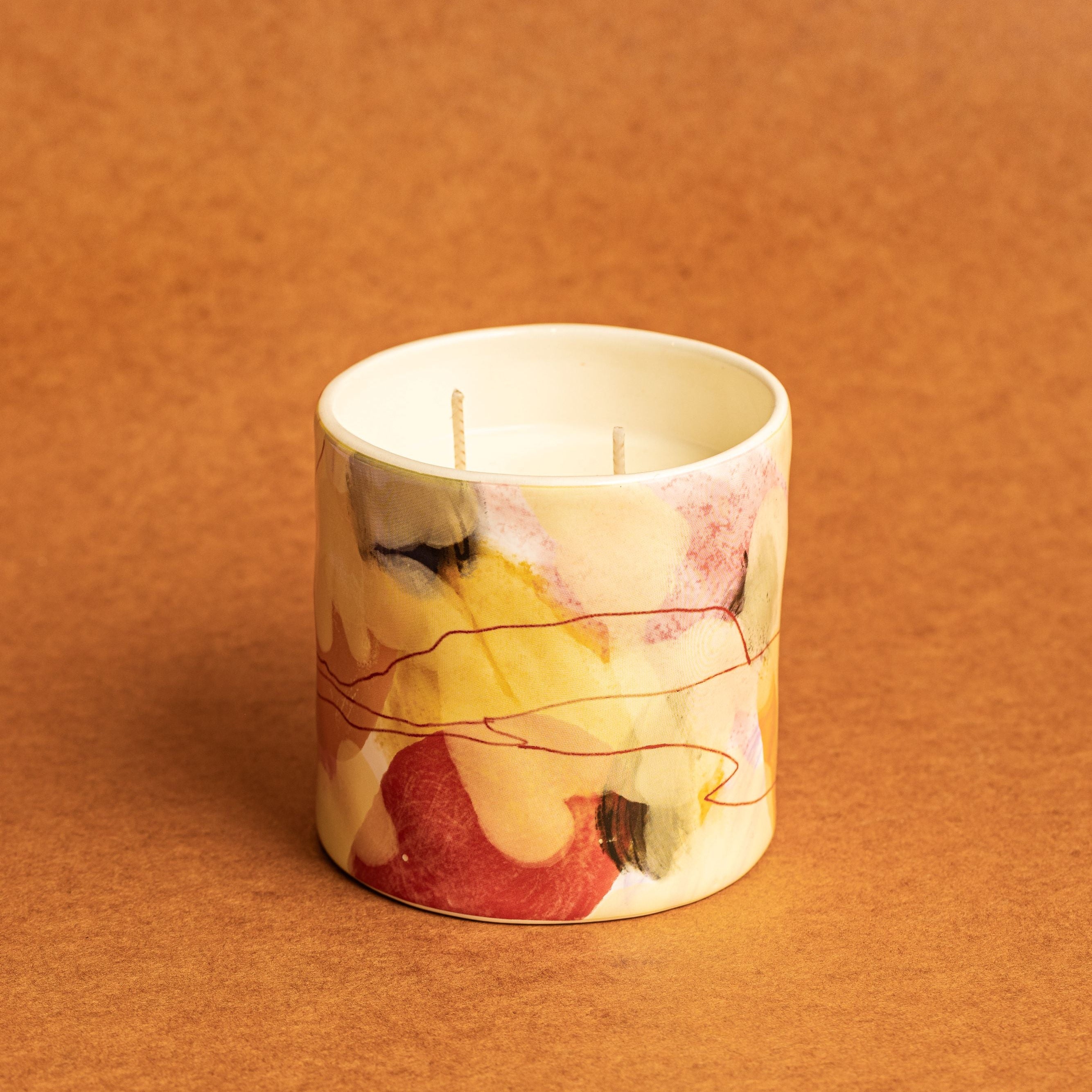 PREORDER - Abstract Candle - Peach/Red - Grapefruit + Oakmoss