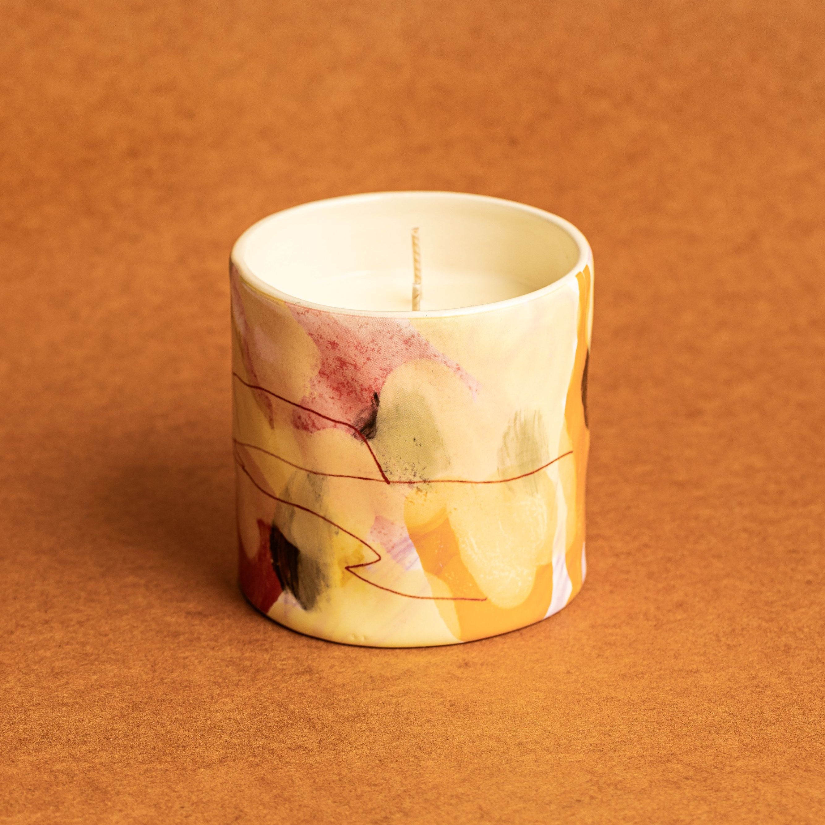 PREORDER - Abstract Candle - Peach/Red - Grapefruit + Oakmoss