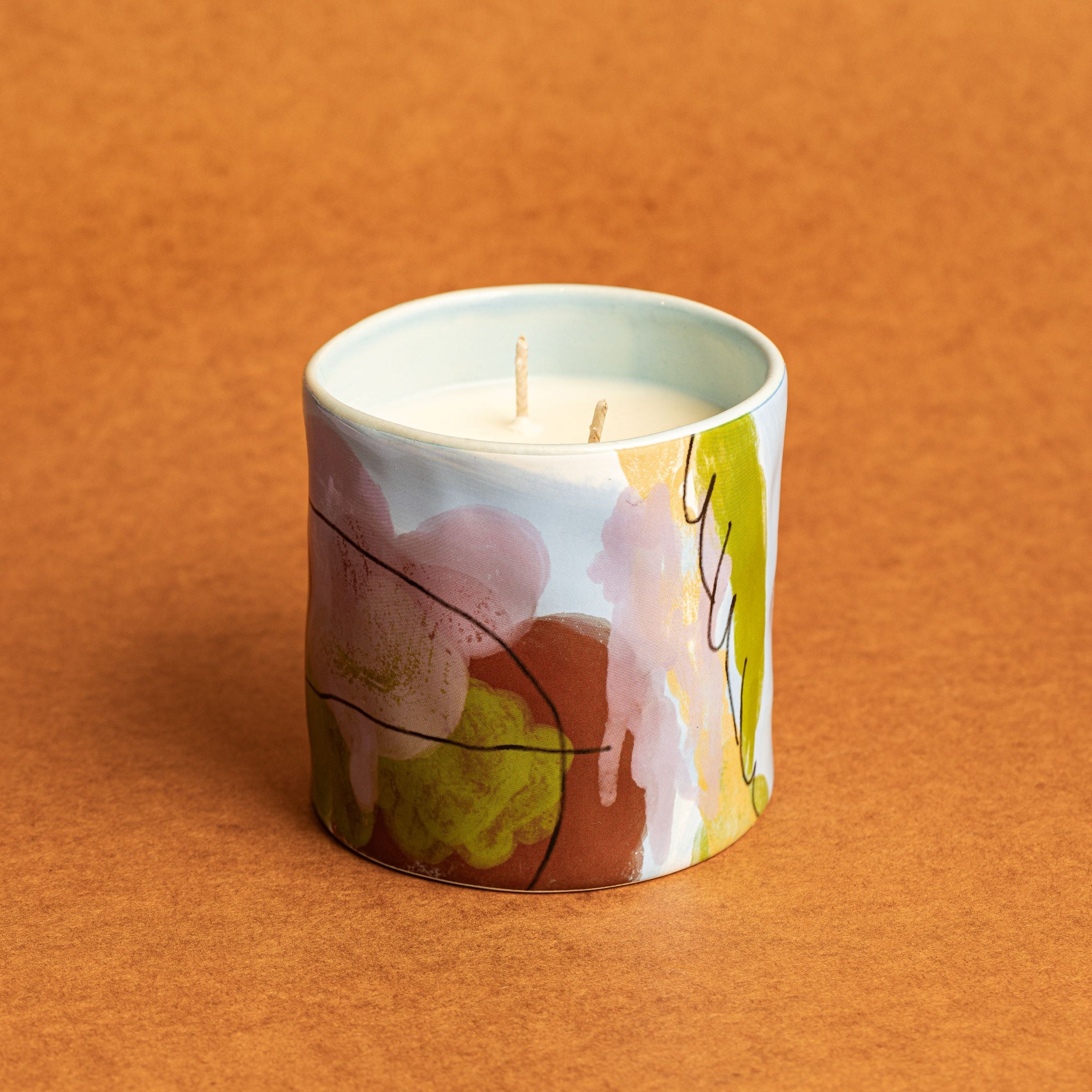 PREORDER - Abstract Candle - Purple/Green - Hickory + Saltmeadow Aster